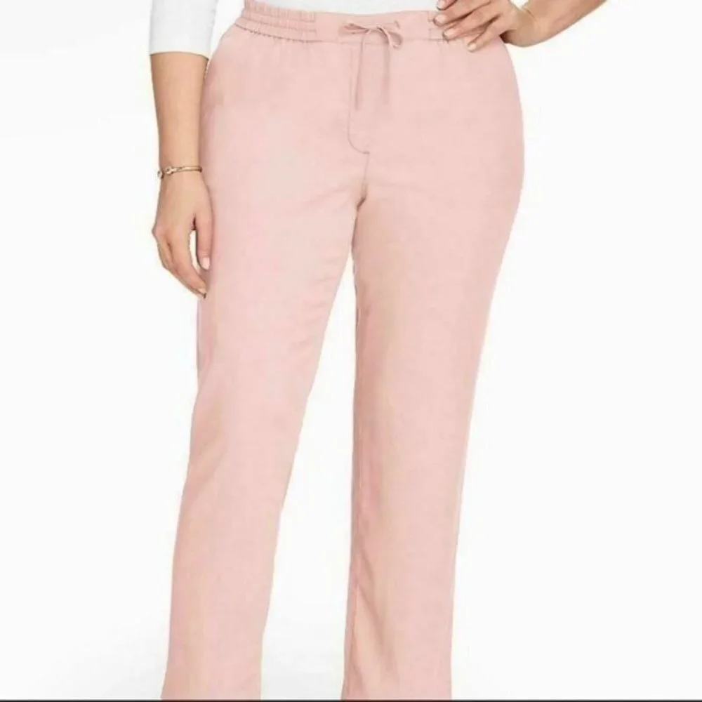 Talbots The Easy Drawstring Pants Pink Lyocell size M - Picture 12 of 12